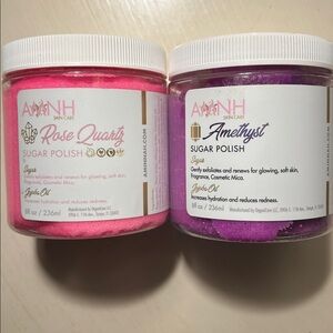 Aminnah Skincare Amethyst Sugar Scrub & Rose Quartz - 8 oz